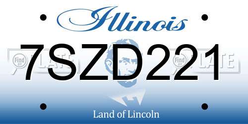 7SZD221 Illinois License Plate