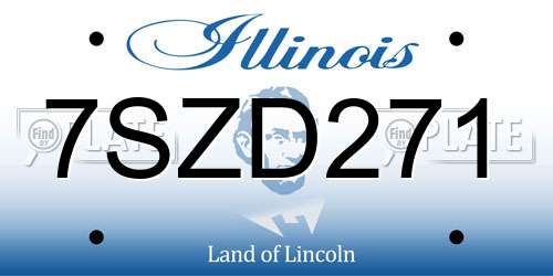 7SZD271 Illinois License Plate