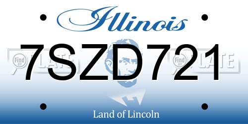 7SZD721 Illinois License Plate