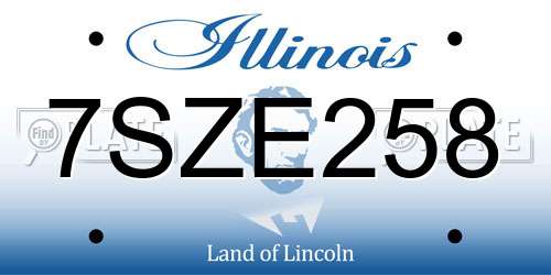 7SZE258 Illinois License Plate