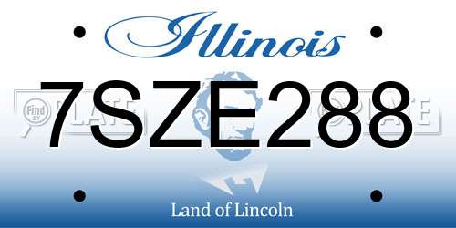 7SZE288 Illinois License Plate