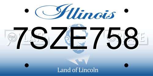 7SZE758 Illinois License Plate