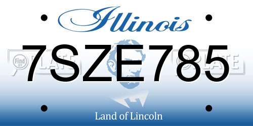 7SZE785 Illinois License Plate