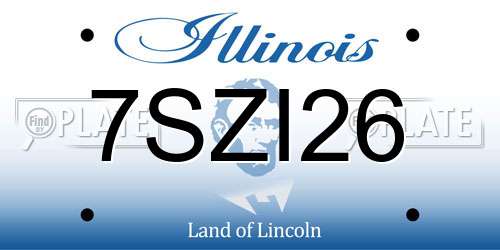7SZI26 Illinois License Plate