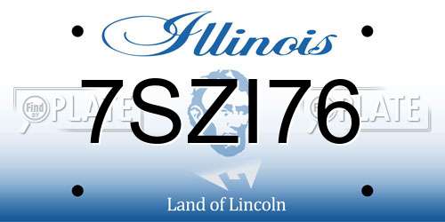 7SZI76 Illinois License Plate
