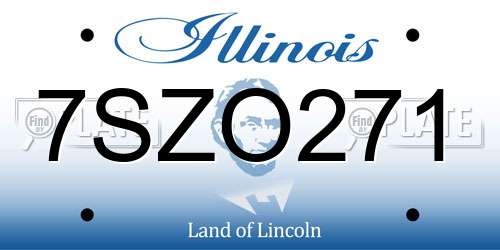7SZO271 Illinois License Plate