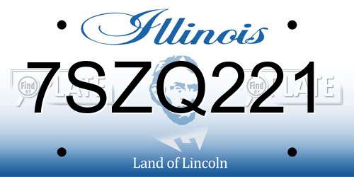 7SZQ221 Illinois License Plate