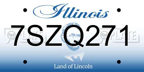 7SZQ271 Illinois License Plate