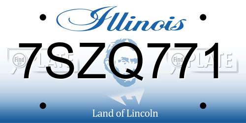 7SZQ771 Illinois License Plate