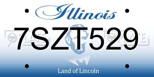 7SZT529 Illinois License Plate