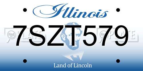 7SZT579 Illinois License Plate