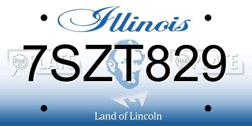 7SZT829 Illinois License Plate