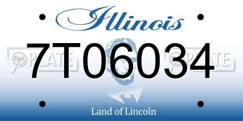 7T06034 Illinois License Plate
