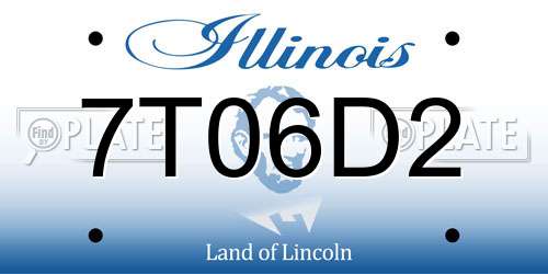 7T06D2 Illinois License Plate
