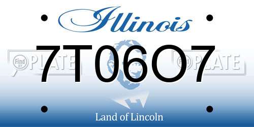 7T06O7 Illinois License Plate