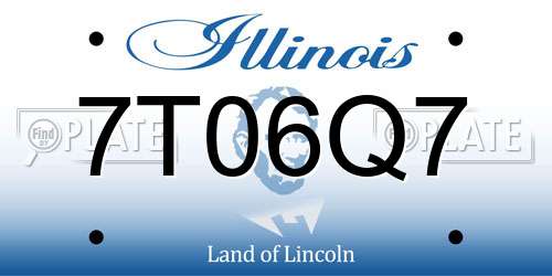 7T06Q7 Illinois License Plate