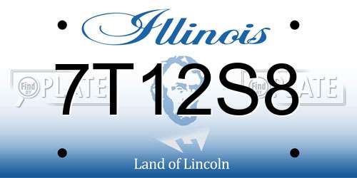 7T12S8 Illinois License Plate