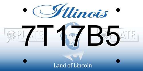 7T17B5 Illinois License Plate