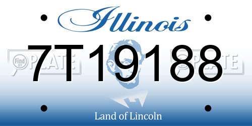 7T19188 Illinois License Plate