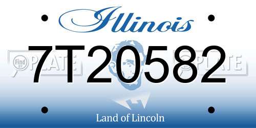 7T20582 Illinois License Plate