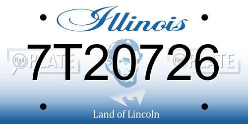7T20726 Illinois License Plate