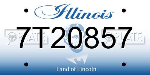 7T20857 Illinois License Plate