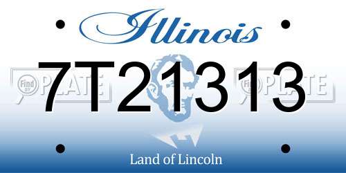 7T21313 Illinois License Plate