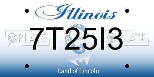 7T25I3 Illinois License Plate