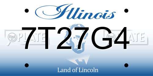 7T27G4 Illinois License Plate