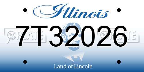 7T32026 Illinois License Plate