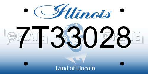 7T33028 Illinois License Plate