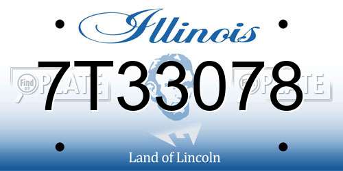 7T33078 Illinois License Plate