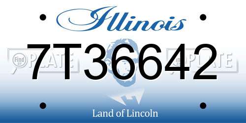 7T36642 Illinois License Plate