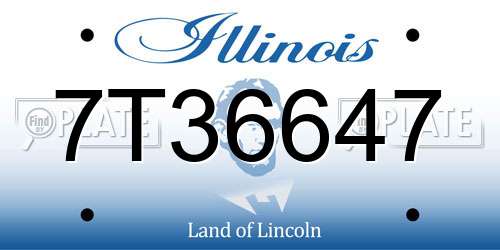 7T36647 Illinois License Plate