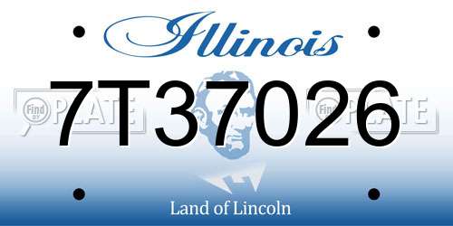 7T37026 Illinois License Plate