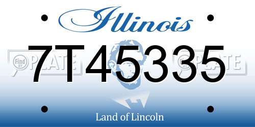 7T45335 Illinois License Plate