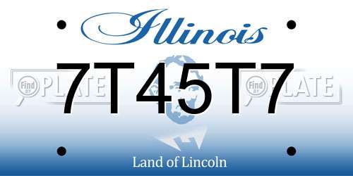 7T45T7 Illinois License Plate