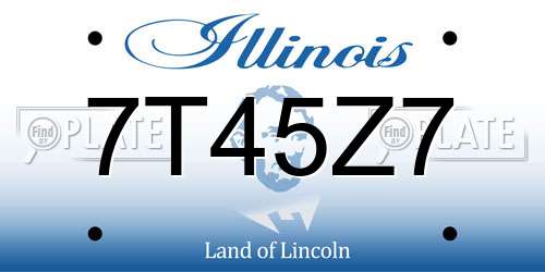 7T45Z7 Illinois License Plate