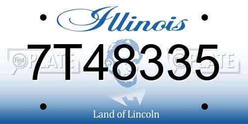 7T48335 Illinois License Plate