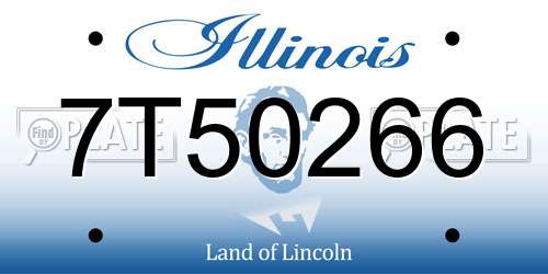 7T50266 Illinois License Plate
