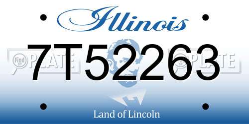 7T52263 Illinois License Plate