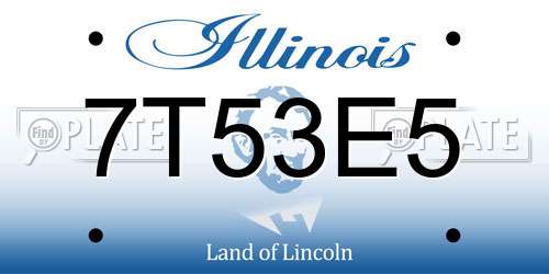 7T53E5 Illinois License Plate