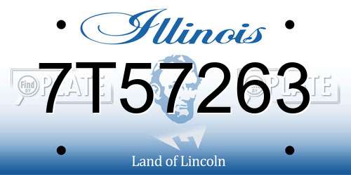7T57263 Illinois License Plate