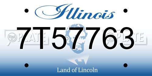 7T57763 Illinois License Plate