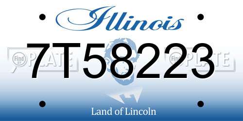 7T58223 Illinois License Plate