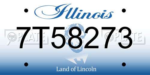 7T58273 Illinois License Plate