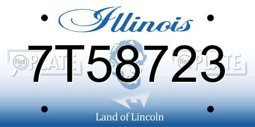 7T58723 Illinois License Plate