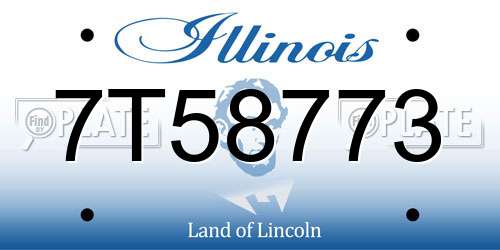 7T58773 Illinois License Plate