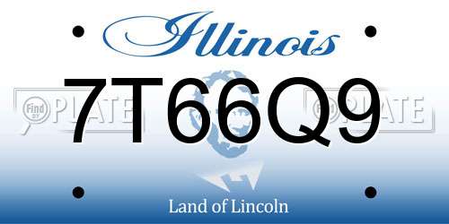 7T66Q9 Illinois License Plate