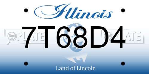 7T68D4 Illinois License Plate